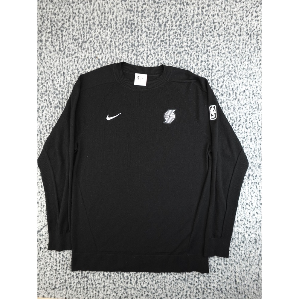 Nike Portland Trail Blazers NBA Sweater Mens M Black Good Crewneck HM9337-010‎
